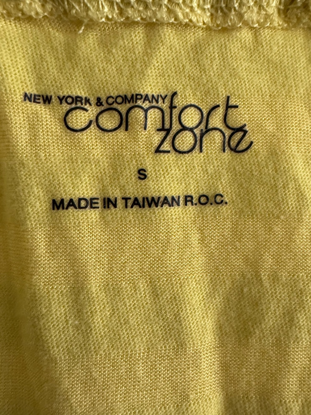 New York & Company Comfort Zone Yellow Striped Henley Tank Top Size S - Picture 5 of 5